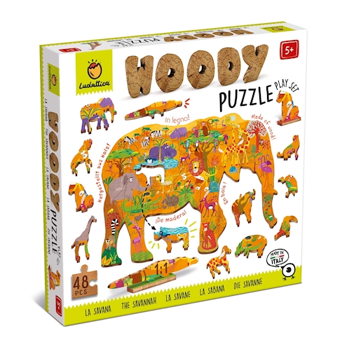 Woody Puzzle Safari, 48 Teile