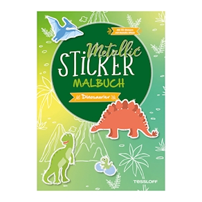 Metallic-Sticker Malbuch Dinosaurier