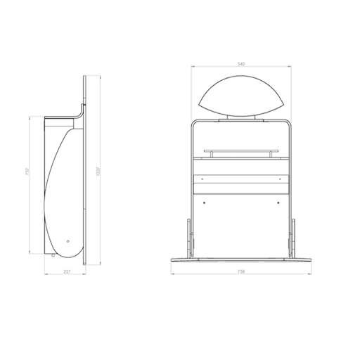 Wickel-Ei mit Kuppe gelb inkl. graue Wickelmatte B 75,8 x H 103,7 x T 23/88cm