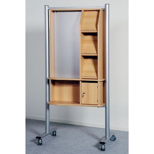 Infocenter mit Gestell,fahrbar fahrbar, B 95 x H 190 x T 60 cm