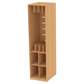 Liegepolster-/Deckenschrank Grundmodell ohne Türen DEKOR für 4 Liegepolster, B 49,4 cm