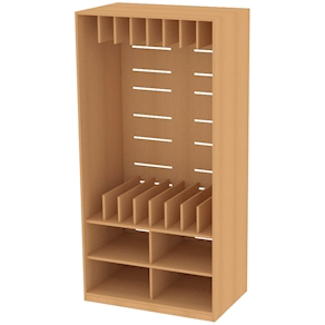 Liegepolsterschrank Grundmod. ohne Tür, B96,6xH196,8xT62 cm